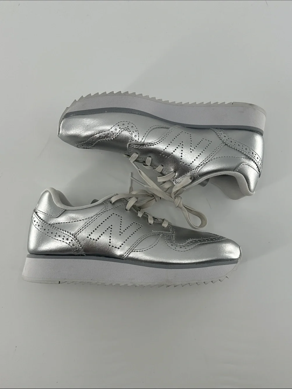 New Balance shiny silver